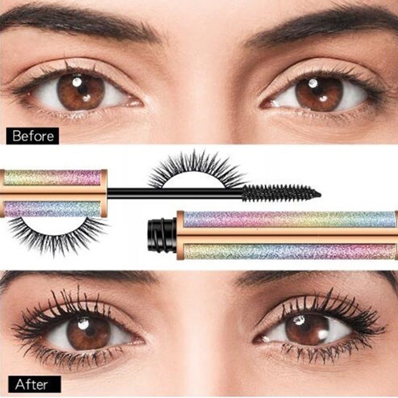 Mascara Sợi Tơ 4D Màu Đen Làm Dày Và Cong Mi Tự Nhiên Cho Nữ