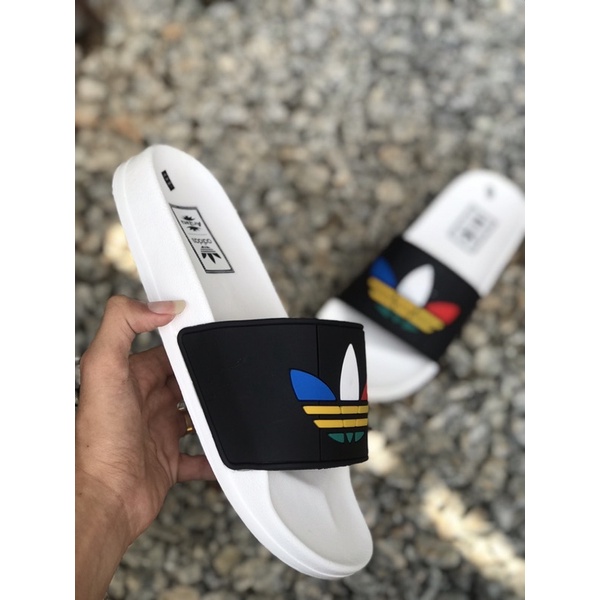 Dép quai Ngang Ba Lá nam nữ. Hai màu Đen Trắng đế su đúc mềm.