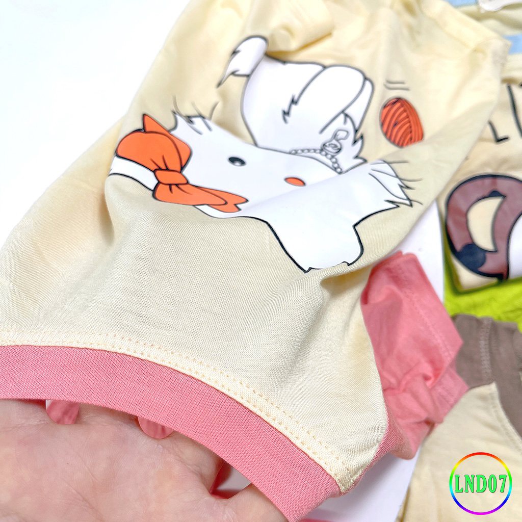 [LND07] Bộ Cộc Tay, Quần Dài Thun Lạnh Raglan MINKY MOM CÓ SIZE ĐẠI In Hình Mềm Mịn Thoáng Mát, Hàng Chuẩn Đẹp Cho Bé