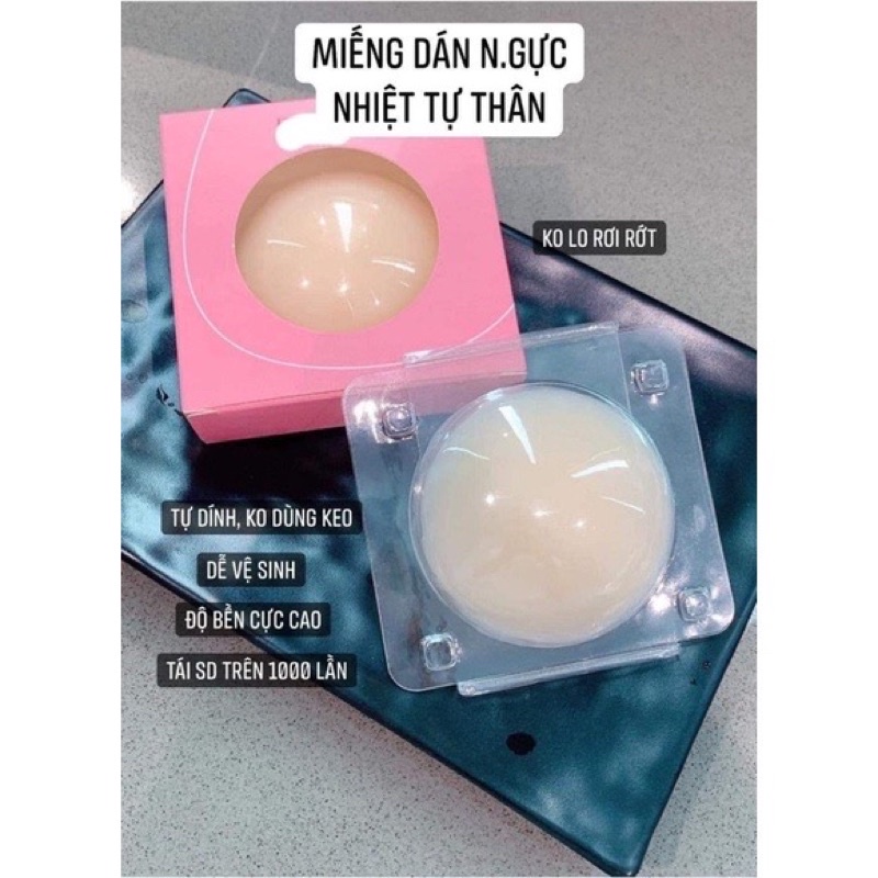 Siêu hot/ mẫu mới nhất - Hộp 3 cặp dán nhũ hoa tàng hình nhiệt tự thân Erblin