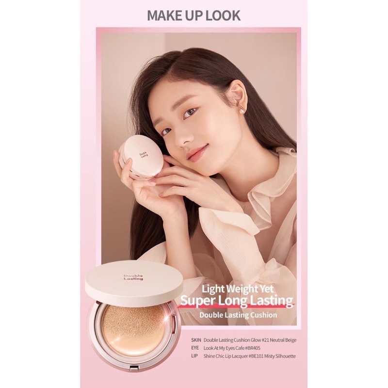 PHẤN nước độ che phủ cao, dưỡng ẩm cho da căng bóng ETUDE HOUSE DOUBLE LASTING CUSHION GLOW 15g SPF 50+/PA+++