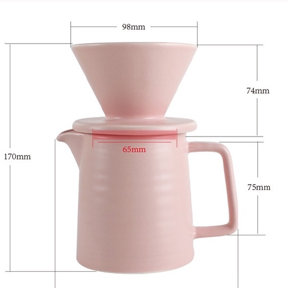 Bộ phễu pha cà phê phương pháp V60 gốm phong cách Châu Âu