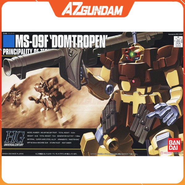 Mô HÌnh Gundam HG MS-09F Dom Tropen Domtropen Sand Brown Series HG UC 027 Tỉ lệ 1/144