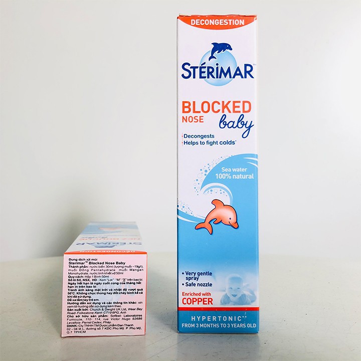 Dung dịch xịt mũi Sterimar Blocked Nose Baby dùng cho bé 3 tháng - 3 tuổi, giảm nghẹt mũi, sung huyết mũi - cvspharmacy