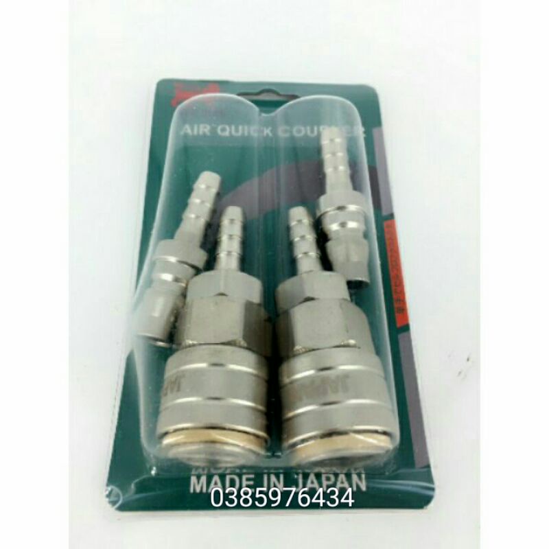 Bộ đầu nối nhanh dây hơi nén khí nhật loại xịn dùng cho ống hơi phi 8, 10, 12. Có bán lẻ đầu to, bé.