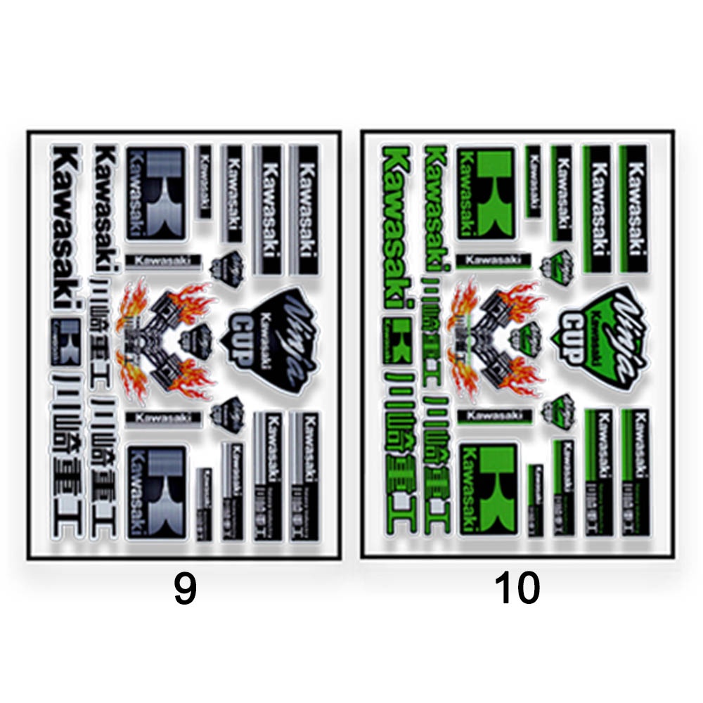 Miếng Dán Phản Quang Chống Thấm Nước Trang Trí Xe Mô Tô/Mũ Bảo Hiểm Kawasaki