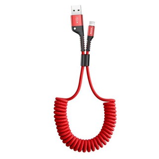 Cáp sạc Lightning dây lò xo xoắn đàn hồi Baseus 2A dùng cho iPhone/ipad