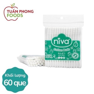 Tăm bông Niva túi zipper 60 que nhựa
