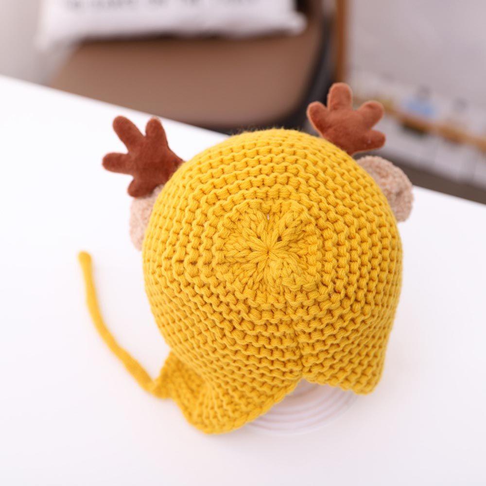 JUNE Mũ Beanie Hình Sừng Hươu Mềm Mại Dễ Thương