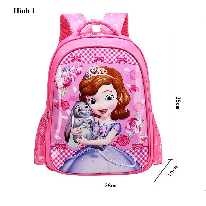 Cặp balo cho bé học cấp 1 hình công chúa Sofia