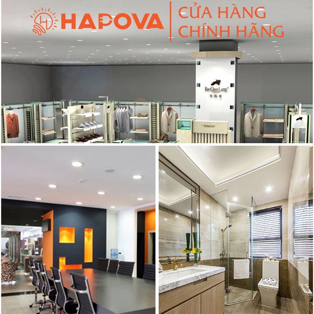 Đèn led âm trần, đèn ốp trần HAPOVA JAVAN AT 01 Viền Vàng 7W Ánh sáng Vàng