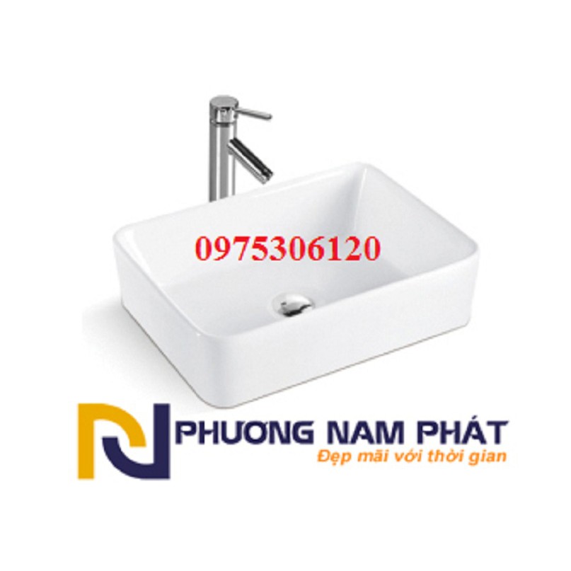 Bộ Chậu Rửa Mặt Lavabo Đặt Bàn Đá Hàng Kassani 8816 Nhập Thái Lan Men NANO LOẠI 1