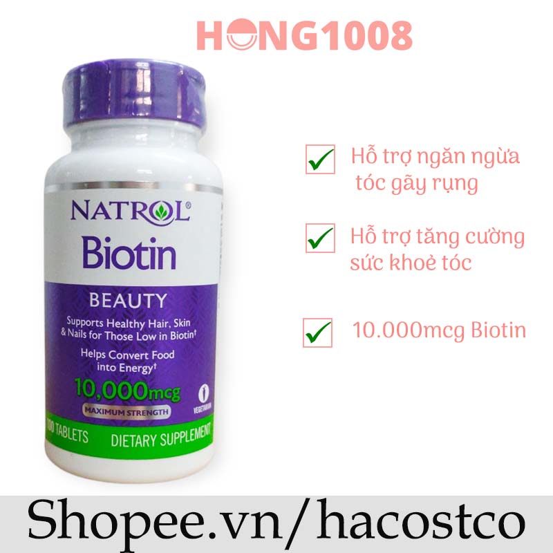 Biotin 10000 Mcg 100 Viên Của Mỹ Biotin 10.000 mcg