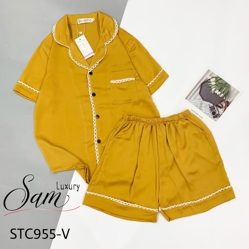 Đồ ngủ pijama hàn quốc, tay ngắn quần đùi, Sam luxury
