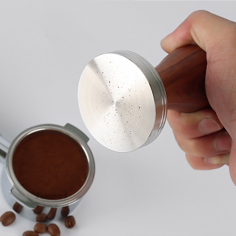 1 [Fenteer1] Dụng Cụ Ép Hạt Cà Phê Espresso Bằng Thép Không Gỉ Tay Cầm Bằng Gỗ