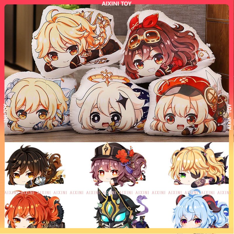 Gối Nhồi Bông Hình Búp Bê Hoạt Hình Genshin Va Chạm Zhong Li Barbatos Đáng Yêu Làm Quà Tặng