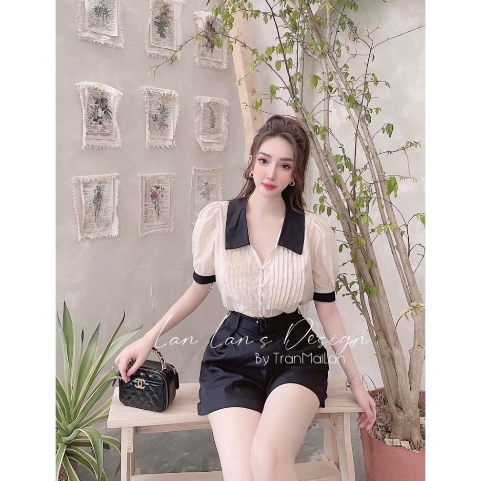SET SƠ MI TƠ CỔ PITER PHỐI MÀU QUẦN ĐÙI KÈM ĐAI BAO HOT chất đẹp - Sỉ Ngọc