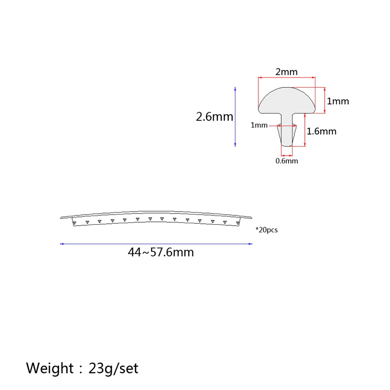 Set 20 Phím Đàn Guitar Bằng Đồng 20 Phím 2.0mm