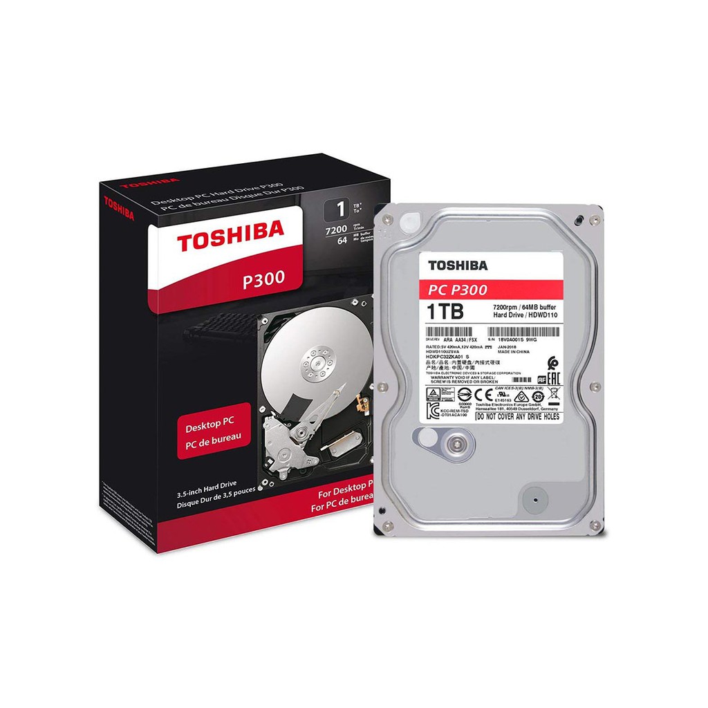 Ổ cứng HDD Toshiba V300/P300 1TB 3.5&quot; SATA 3 - HDWD110UZSVA- hàng chĩnh hãng