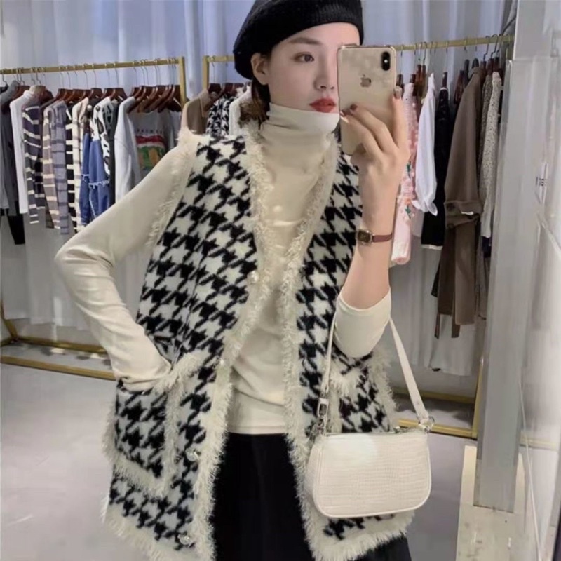 Áo gile kẻ nữ giới