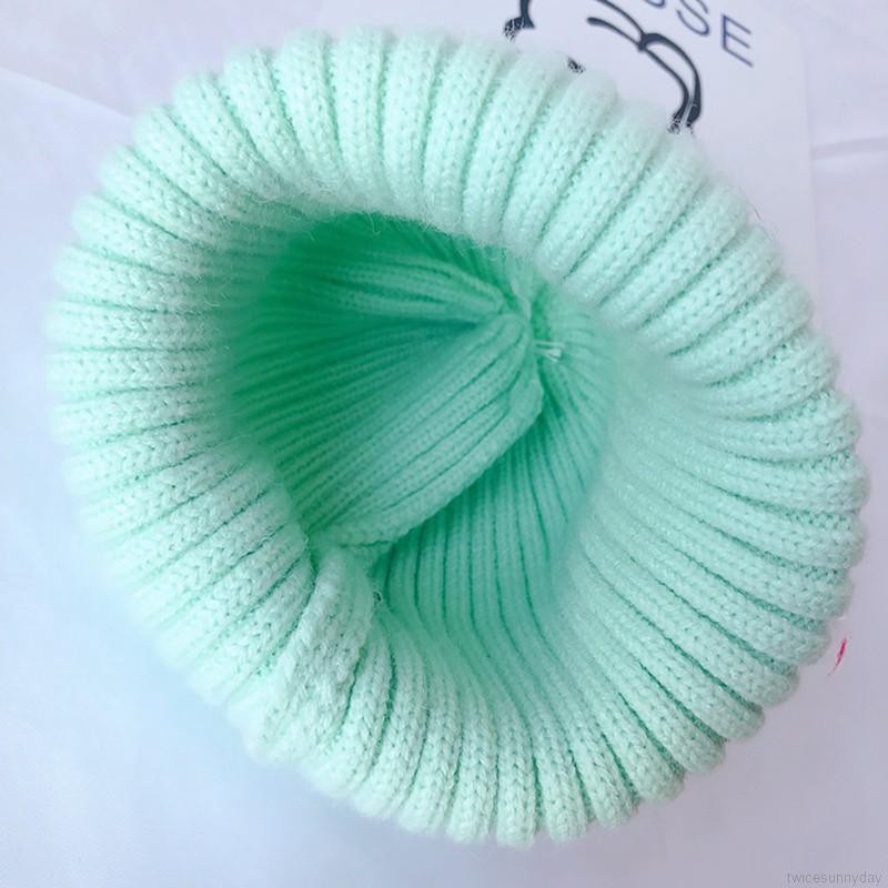 Mũ len màu trơn ấm áp cho bé