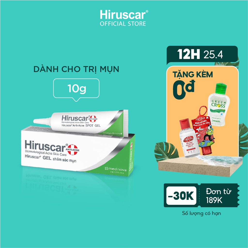 [Mã COSHIRU2 - 8% đơn 150K] Gel xử lý mụn Hiruscar Anti-Acne Spot Gel+ 10g