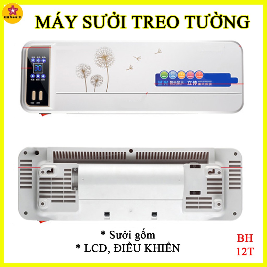 Máy sưởi gốm (Ceramic), 3 chế độ Hiện thị LCD, điều khiển