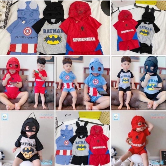 Fan siêu nhân đâu rồi :))) Em về sẵn mẫu Spiderman và Batman nhé các mẹ.  Size 80-130 (8-20kg) Giá chỉ 90k siêu rẻ