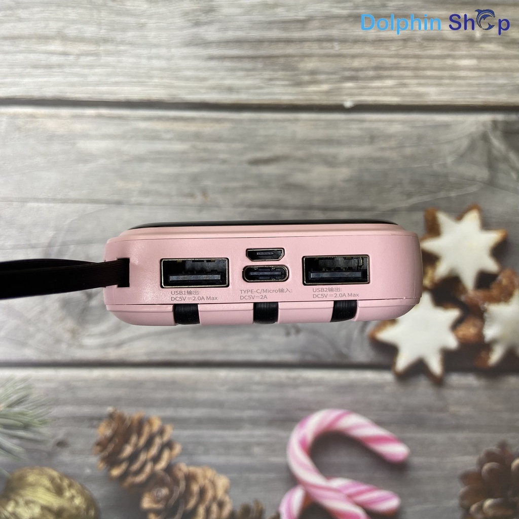 Sạc Dự Phòng 10.000mAh WP275 / WP09 Đa Năng Có Sẵn 3 Dây Sạc