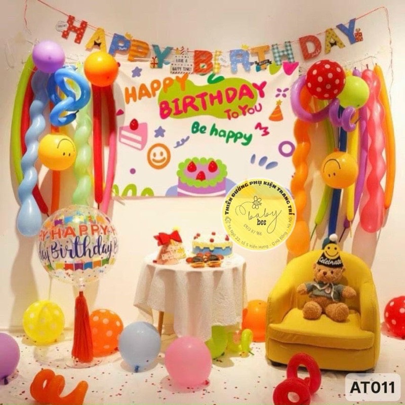 Set bong bóng tròn, dài trang trí tiệc sinh nhật cho bé nhiều mẫu AT - Baby Bee
