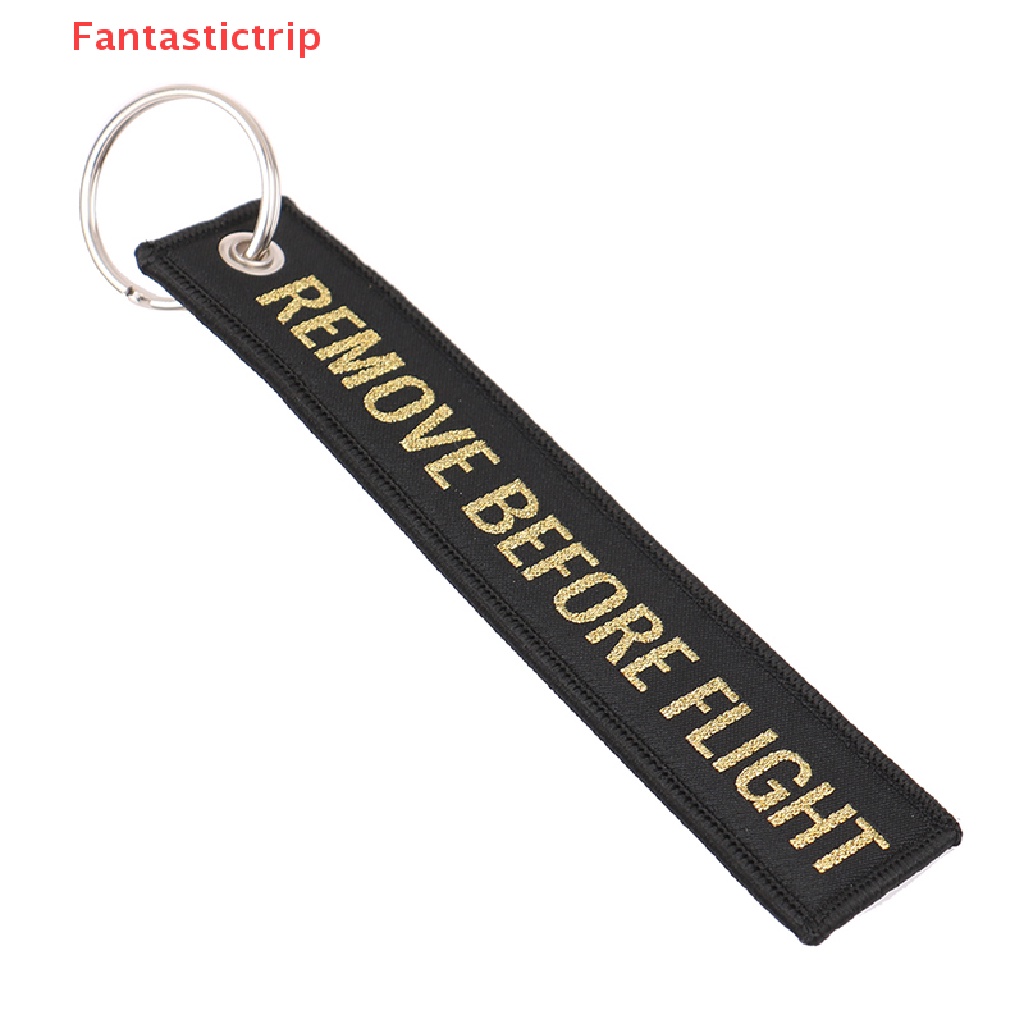 [Fantastictrip] Móc Khóa Hành Lý / Xe Máy / Xe Hơi Thêu Chữ Remove Before Flight
