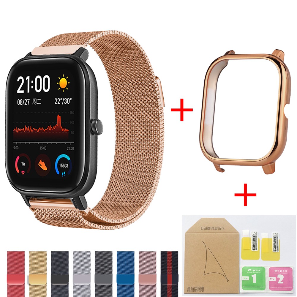 Sale 70% Set Dây Đeo Inox + Khung Bảo Vệ Cho Đồng Hồ  Xiaomi Huami Amazfit Gts, ngẫu nhiên Giá gốc 183,000 đ - 94B17