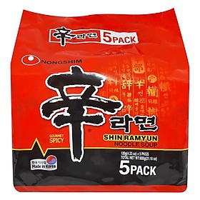 Lốc 5 Gói Mì Cay Hàn Quốc Shin Ramyun Nongshim