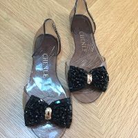 Giày nhựa nơ đá đen