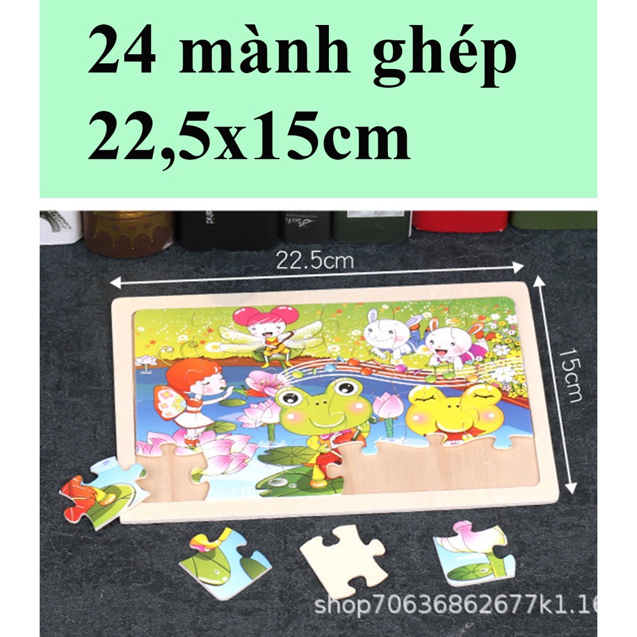 ⭐SHOP mói bán lỗ⭐ Đồ chơi gỗ xếp hình 23x14cm, 24 mảnh - đồ chơi xếp hình thông mình cho bé 3 tuổi