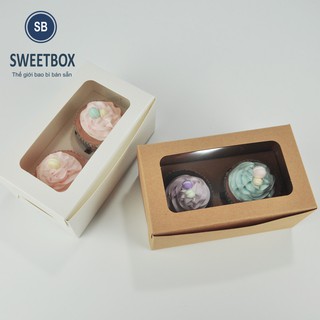 Hộp Đựng Bánh CupCake 2 Bánh (kèm khay)