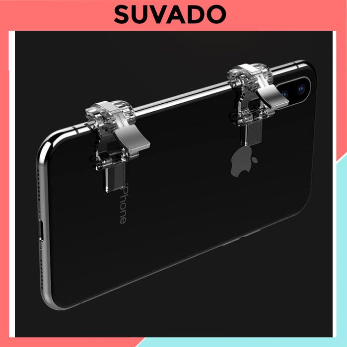 Bộ 2 Nút Bấm Chơi Game PUBG Mobile, Ros Mobile, Ipad kim loại trong suốt cực nhạy dễ sử dụng F3 (Nút cơ) SUVADO