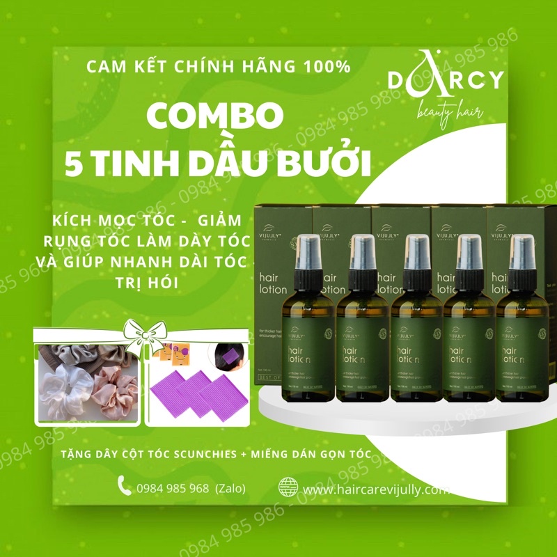 COMBO 5 Chai Tinh Dầu Bưởi Vi Jully