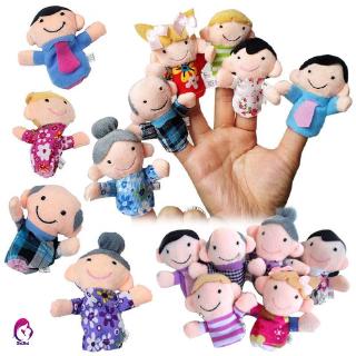 【Hàng mới về】 6 Pcs Finger Family Puppets Cloth Doll Props for Kids Toddlers Educational Toy