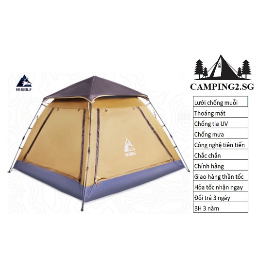 Lều cắm trại 4 người hãng Hewolf cao cấp