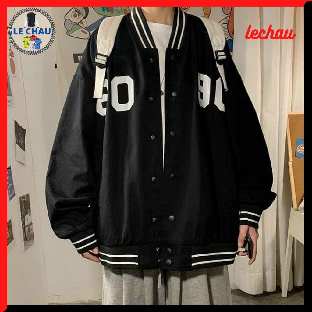 Áo khoác dù bóng chày kiểu dáng bomber unisex form rộng AKD12 LECHAU street style cực chất