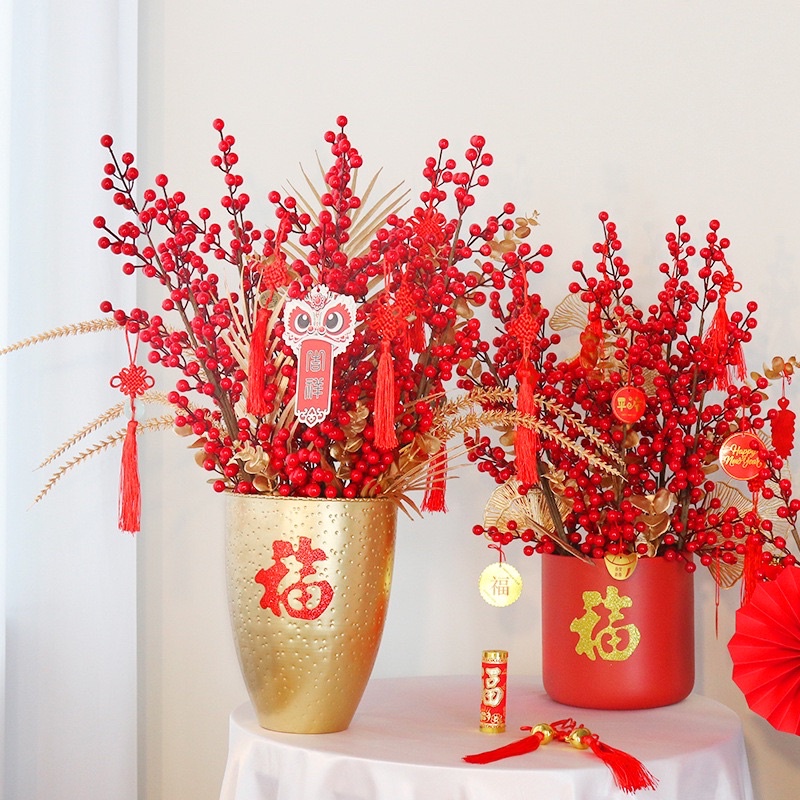 Cành đào đông 12 nhánh hàng vip siêu đẹp trang trí tết, đón năm mới