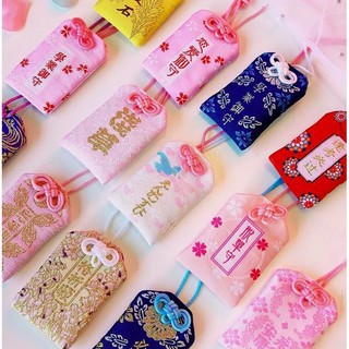 Túi gấm Omamori may mắn có kèm túi chống nước túi phước trang trí trưng