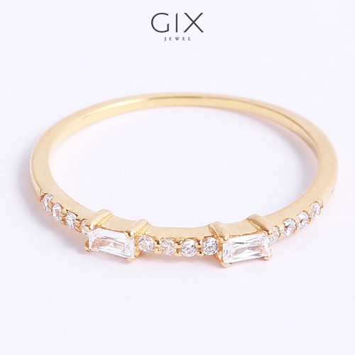 Nhẫn bạc cao cấp Hàn Quốc đá chữ nhật TPHCM Gix Jewel SPGN26