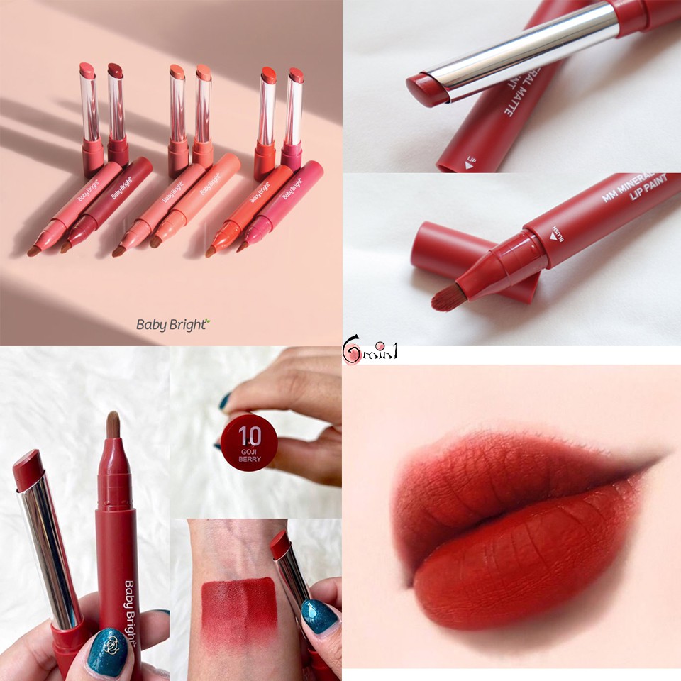 Son Lì Baby Bright Hai Đầu MM Mineral Matte Lip Paint