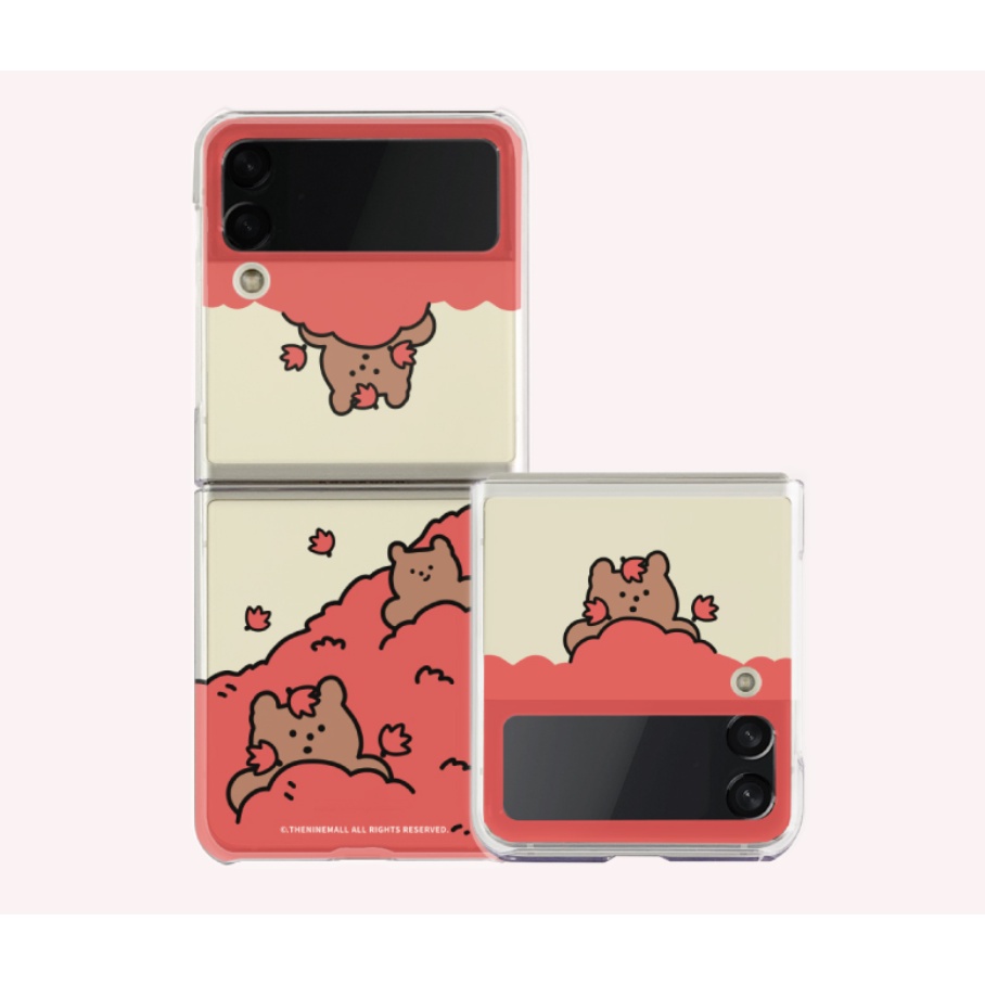[HÀNGSẴN] Ốp lưng Samsung Z Flip3 trong suốt in hình gấu cực cute có 2 màu