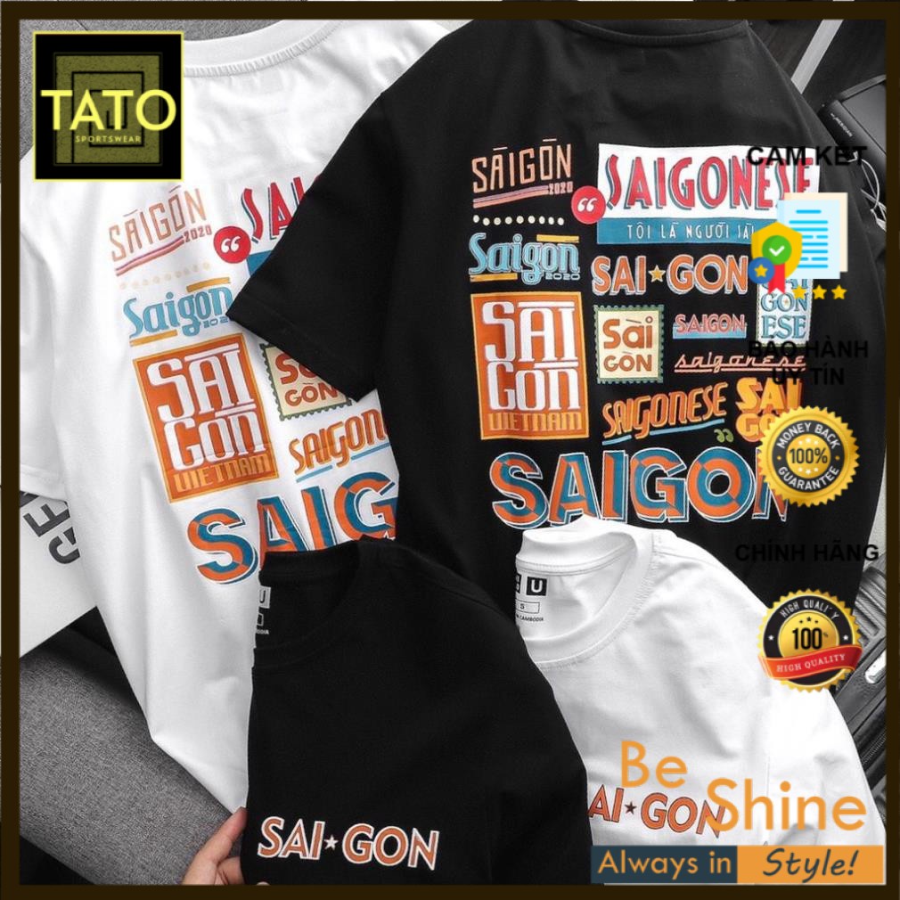 Áo Thun saigonese tay lỡ unisex form rộng, Áo phông Cotton người Sài Gòn