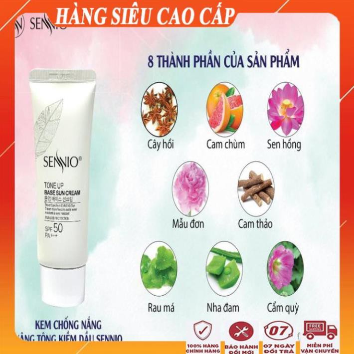 [CHÍNH HÃNG-CAO CẤP-ĐA NĂNG] Kem chống nắng cao cấp kiềm dầu, dưỡng trắng da/Kem chống nắng kiềm dầu nâng tông da sennio