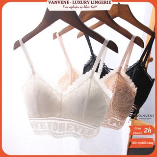 Áo bra ren hoa cúc Vanvene hở lưng chữ U đan dây gợi cảm áo lót bra 2 dây co giãn nhiều free size 45-55kg A780