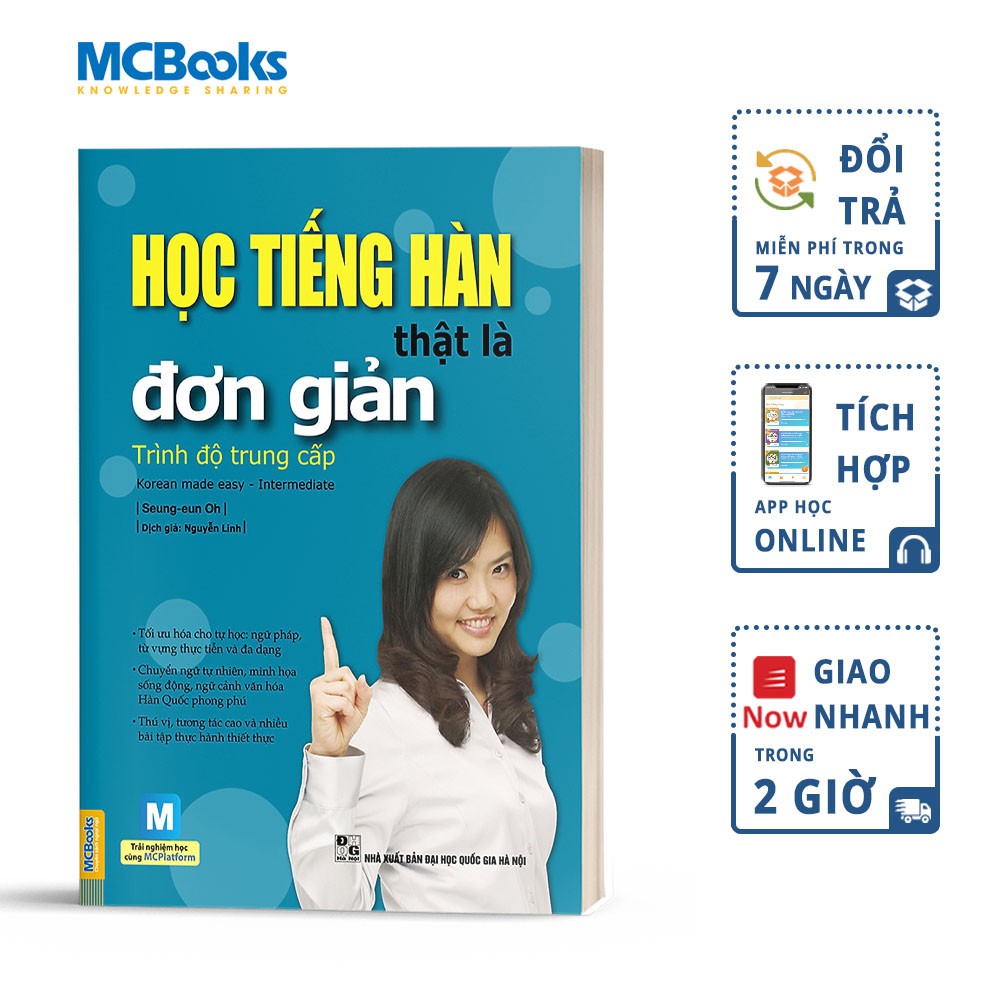 Sách - Học Tiếng Hàn Thật Là Đơn Giản Từ Vựng Trình Độ Trung Cấp - Tặng Kèm App Học Online